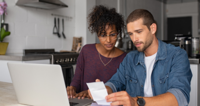 a couple planning their finances together