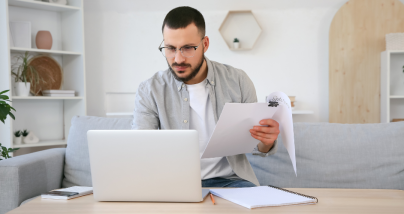 man preparing for his annual financial review